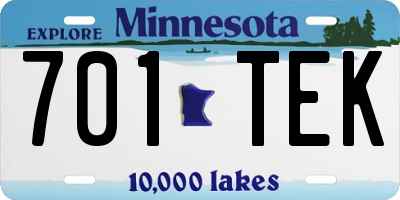 MN license plate 701TEK