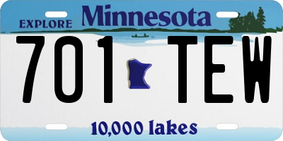 MN license plate 701TEW