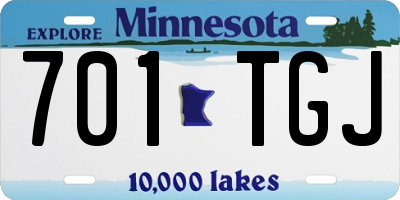 MN license plate 701TGJ
