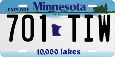 MN license plate 701TIW