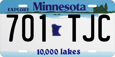 MN license plate 701TJC
