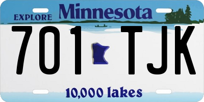 MN license plate 701TJK
