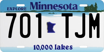 MN license plate 701TJM