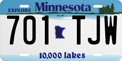 MN license plate 701TJW