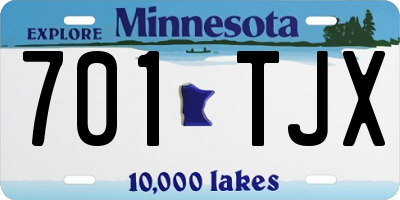 MN license plate 701TJX