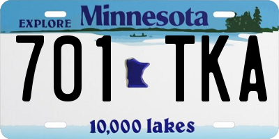 MN license plate 701TKA