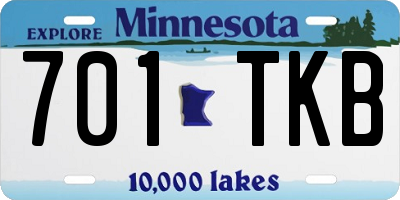 MN license plate 701TKB