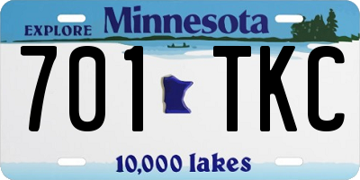 MN license plate 701TKC