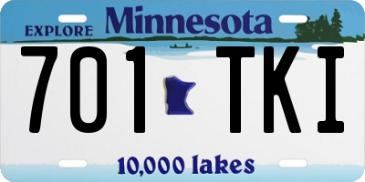MN license plate 701TKI
