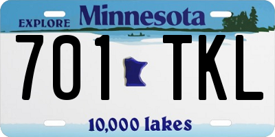 MN license plate 701TKL
