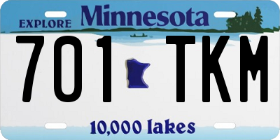 MN license plate 701TKM