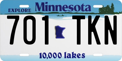 MN license plate 701TKN
