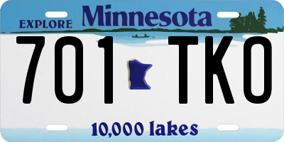 MN license plate 701TKO