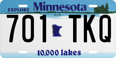 MN license plate 701TKQ