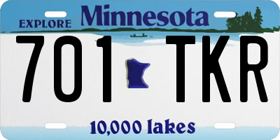 MN license plate 701TKR