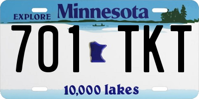 MN license plate 701TKT