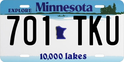 MN license plate 701TKU
