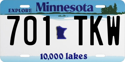 MN license plate 701TKW