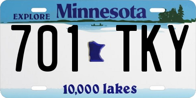 MN license plate 701TKY