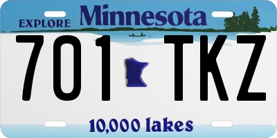 MN license plate 701TKZ