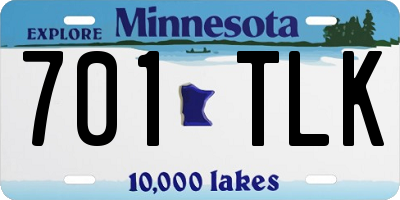 MN license plate 701TLK