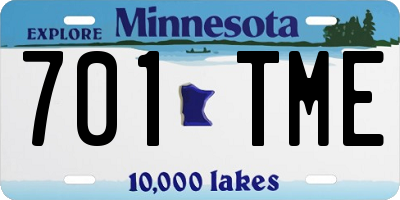 MN license plate 701TME