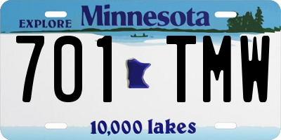 MN license plate 701TMW