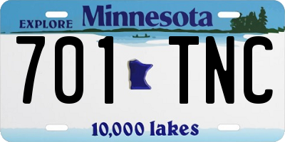 MN license plate 701TNC