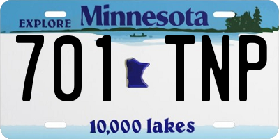 MN license plate 701TNP