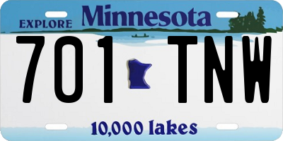 MN license plate 701TNW