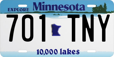 MN license plate 701TNY