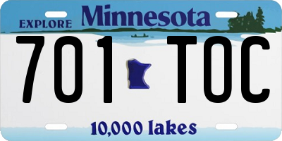 MN license plate 701TOC