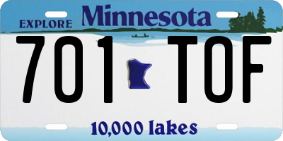 MN license plate 701TOF
