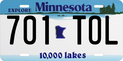 MN license plate 701TOL