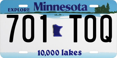 MN license plate 701TOQ