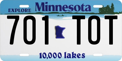 MN license plate 701TOT