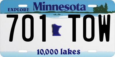 MN license plate 701TOW