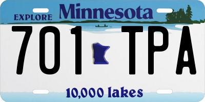 MN license plate 701TPA