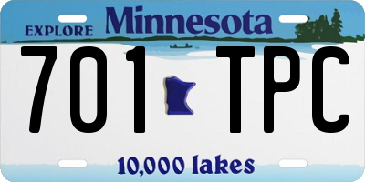 MN license plate 701TPC