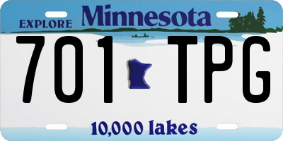 MN license plate 701TPG