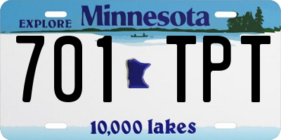 MN license plate 701TPT