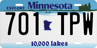 MN license plate 701TPW