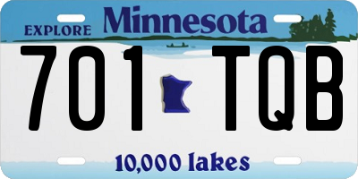 MN license plate 701TQB