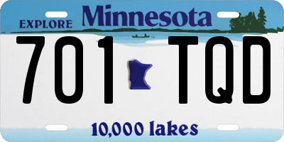 MN license plate 701TQD