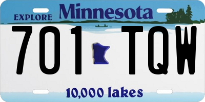 MN license plate 701TQW