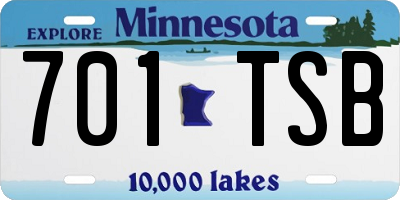 MN license plate 701TSB