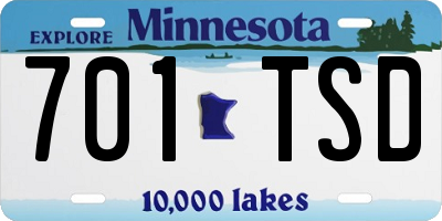 MN license plate 701TSD