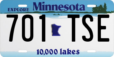 MN license plate 701TSE