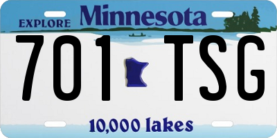 MN license plate 701TSG