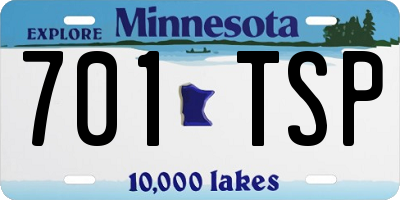 MN license plate 701TSP